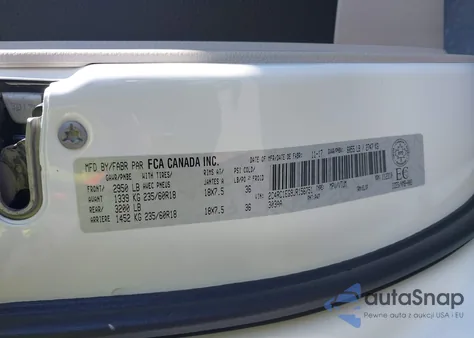 2018 Chrysler Pacifica Touring-L Plus z USA, uszkodzony, nr VIN 2C4RC1EG9JR156751